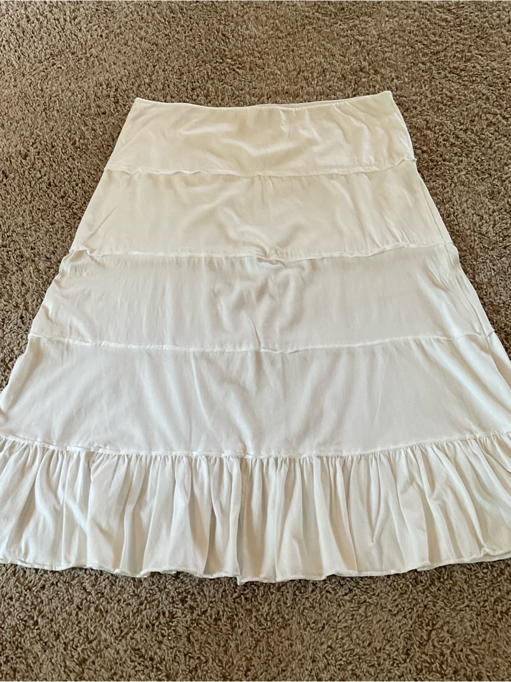American Living Tiered/Ruffle White Long Flowing Skirt, Women’s Sz XL